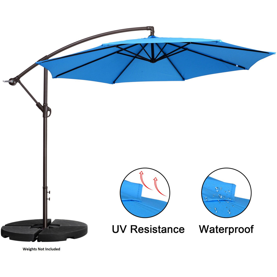 Pure Garden 10 ft. Offset Patio Umbrella with Vertical Tilt - Image 4 of 8