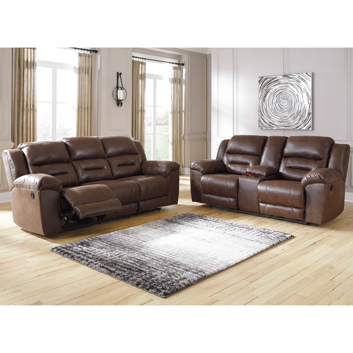 Signature Design by Ashley Stoneland Double Reclining Loveseat with Console - Image 2 of 2