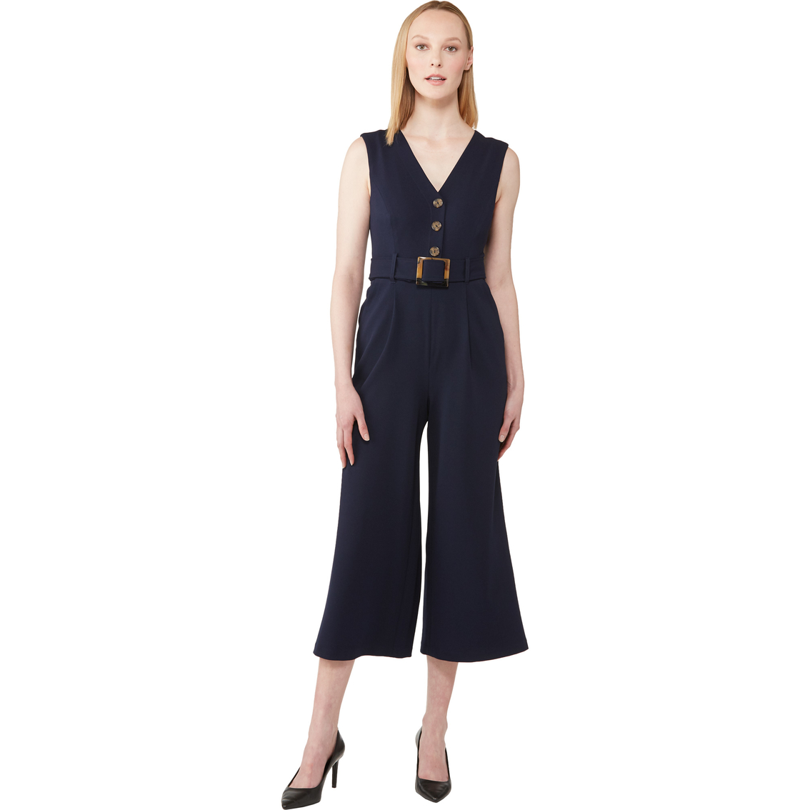 Calvin Klein Sleeveless Belted Jumpsuit | Dresses | Clothing & Accessories  | Shop The Exchange
