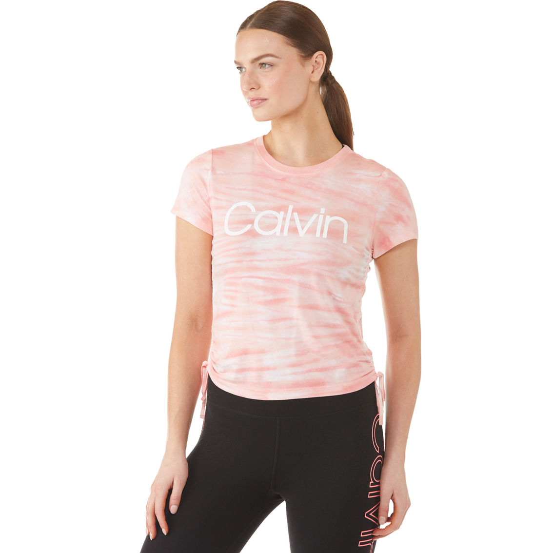Calvin Klein Performance Short Sleeve Tie Dye Ruched Side Tee | Tops |  Clothing & Accessories | Shop The Exchange