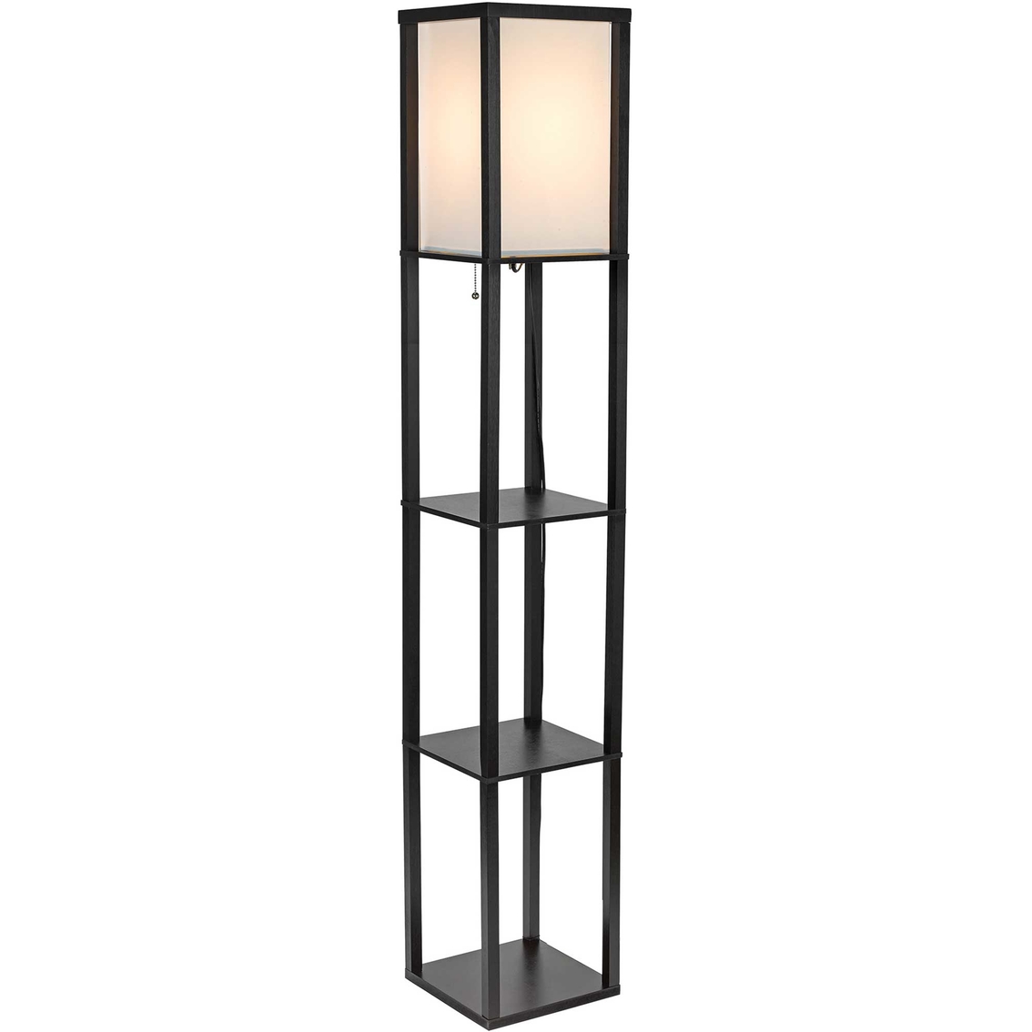 Simply Perfect 63 In Black Square Etagere Floor Lamp Lamps