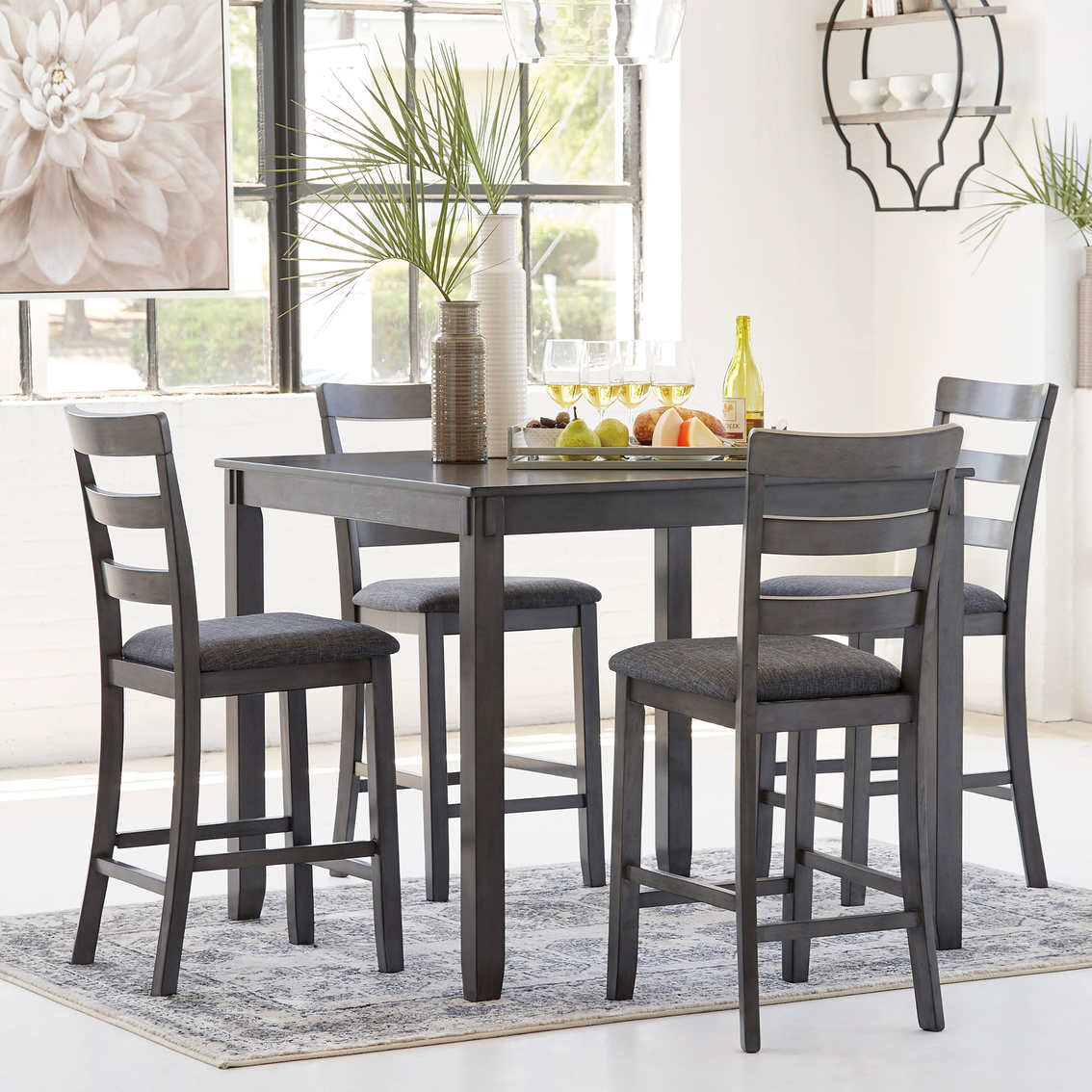 Signature Design by Ashley Bridson 5 pc. Square Counter Dining Set - Image 2 of 6