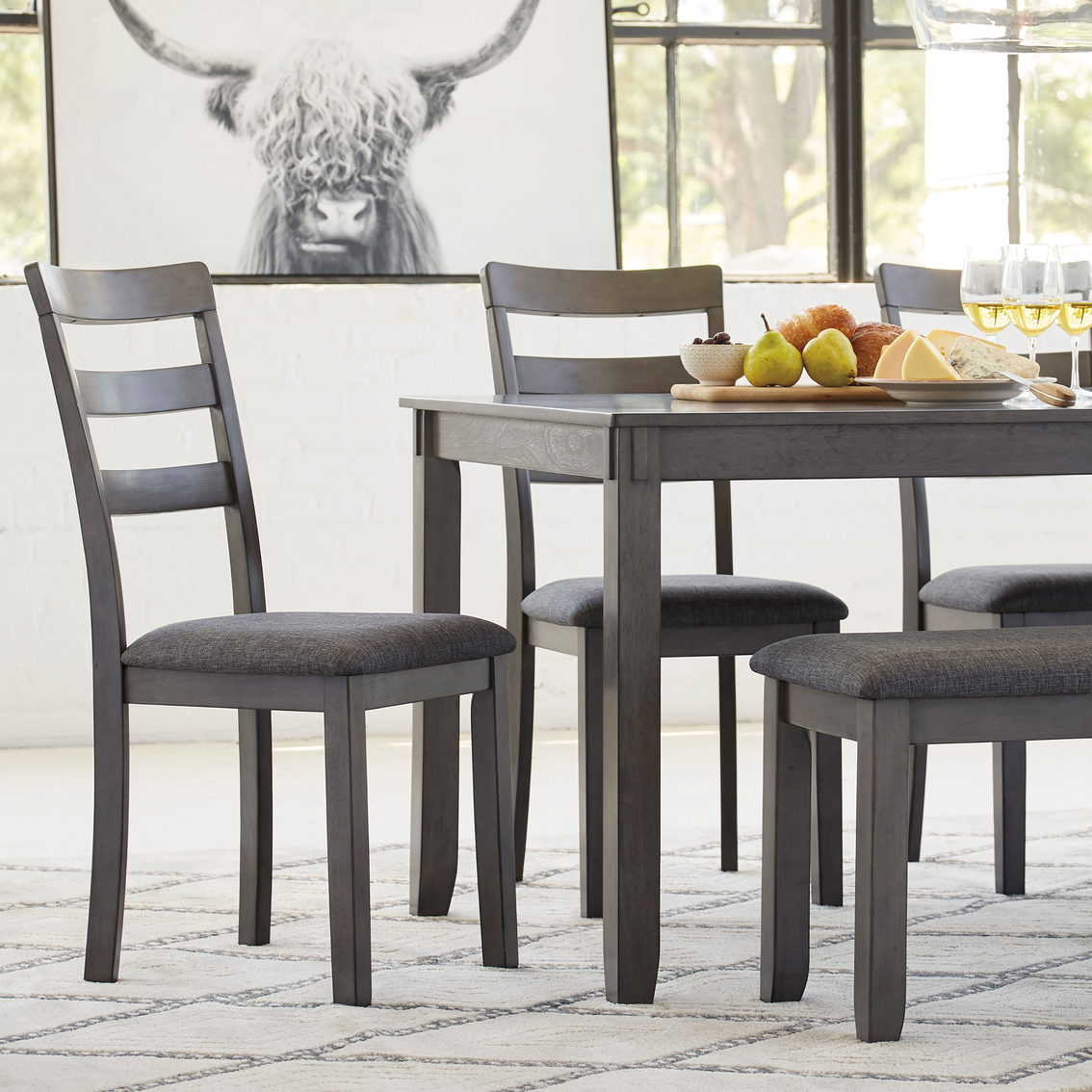 Signature Design by Ashley Bridson 6 pc. Rectangular Dining Set with Bench - Image 4 of 7
