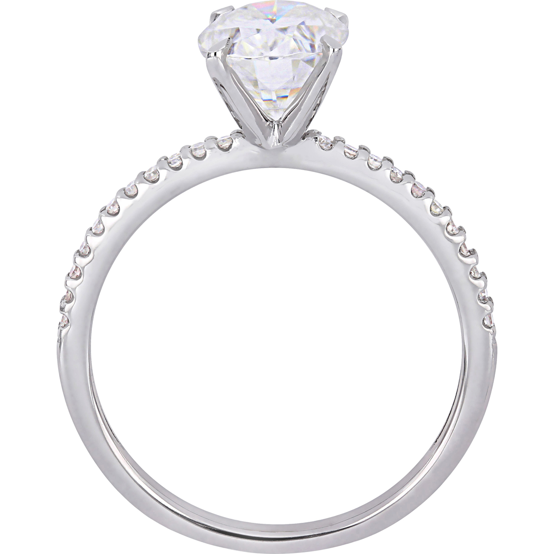 Engagement Ring 14K White Gold Round Cut Moissanite 2.00 Ct