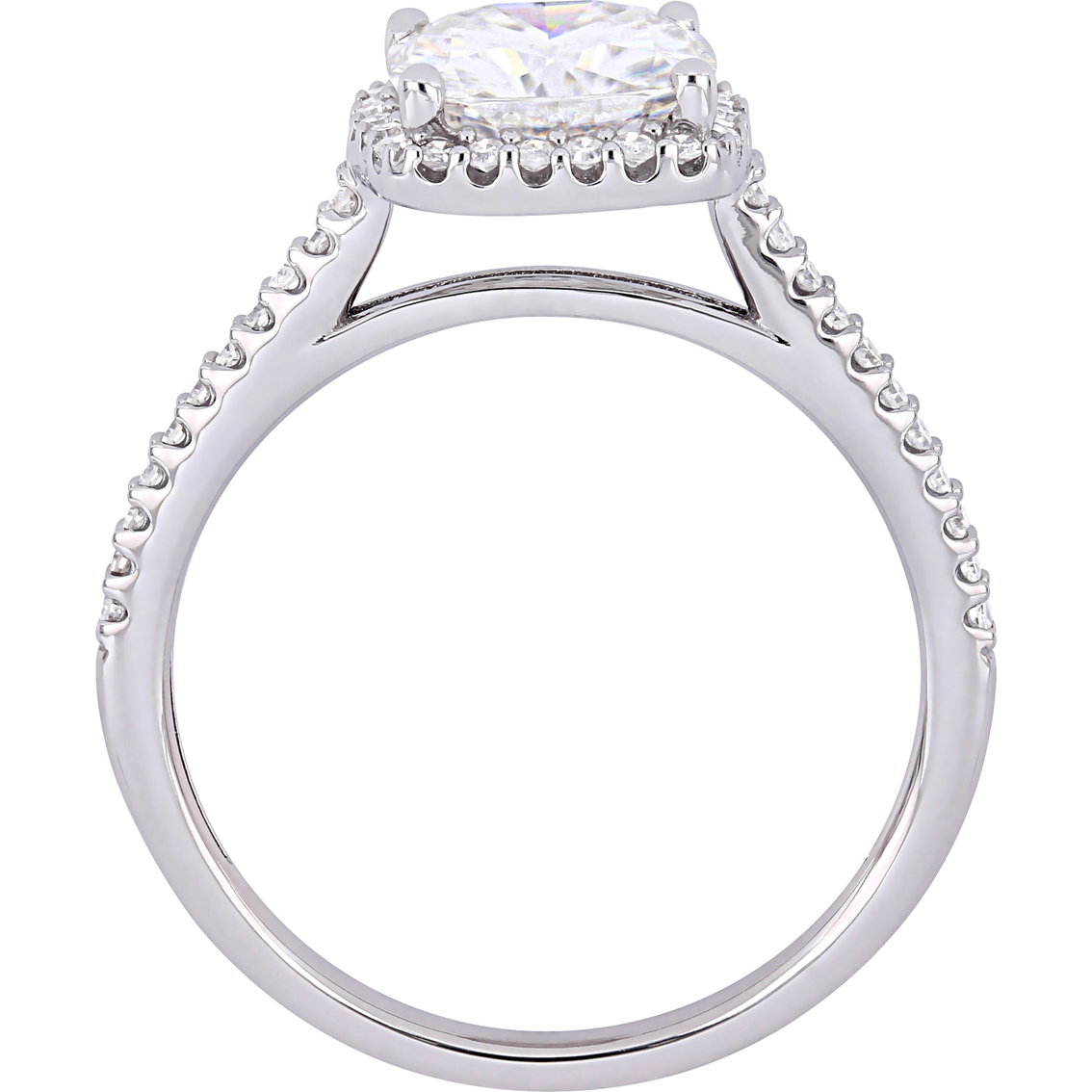 Bella Terra 14K White Gold 2 ct. Moissanite and 1/4 CTW Diamond Engagement Ring - Image 3 of 4