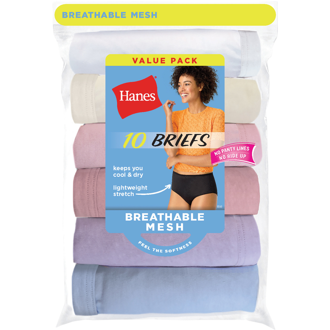 Hanes Womens Cool Comfort Breathable Mesh Brief Underwear, 10 Pack :  : Clothing, Shoes & Accessories