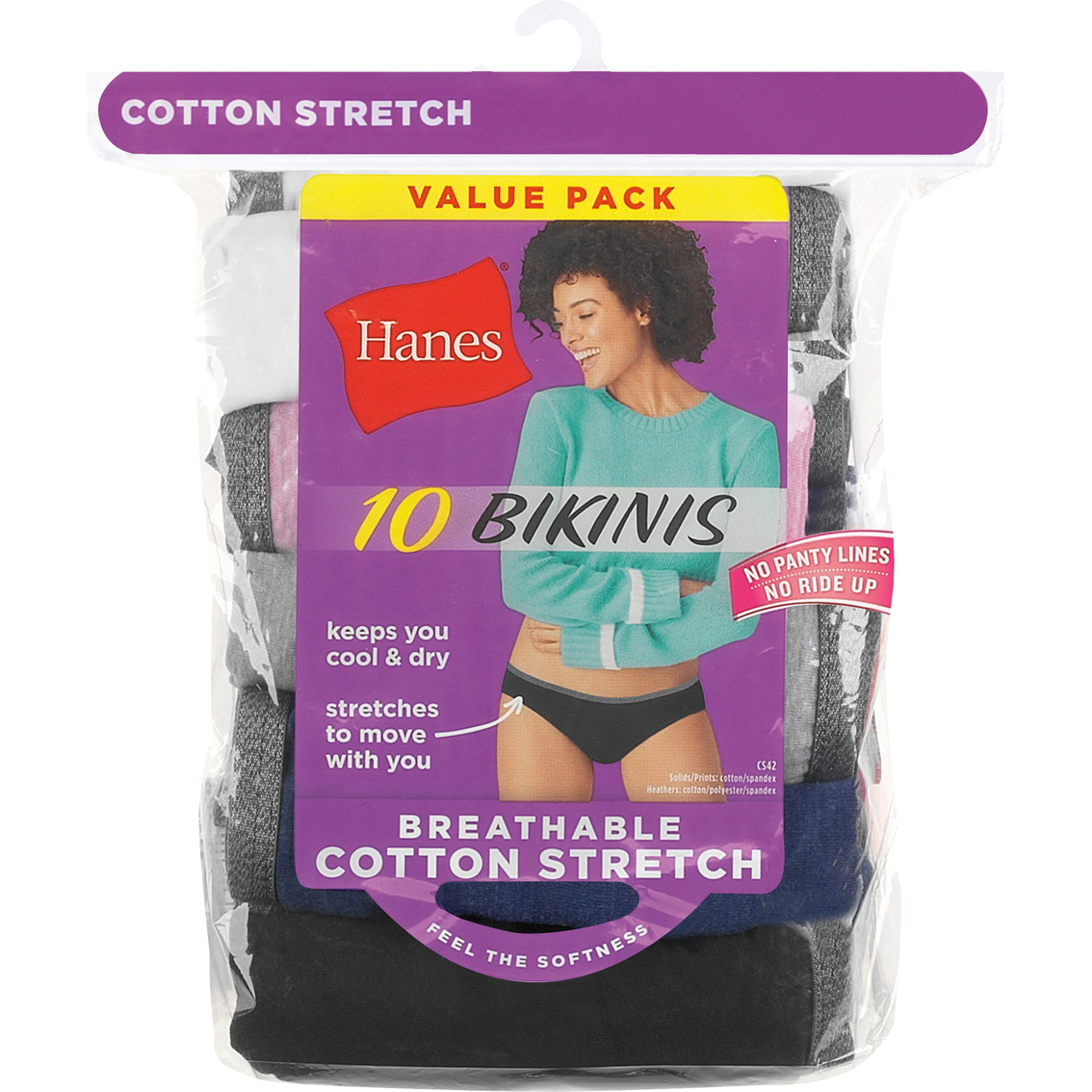 Hanes Breathable Cotton Stretch Bikini Panty, Panties, Clothing &  Accessories