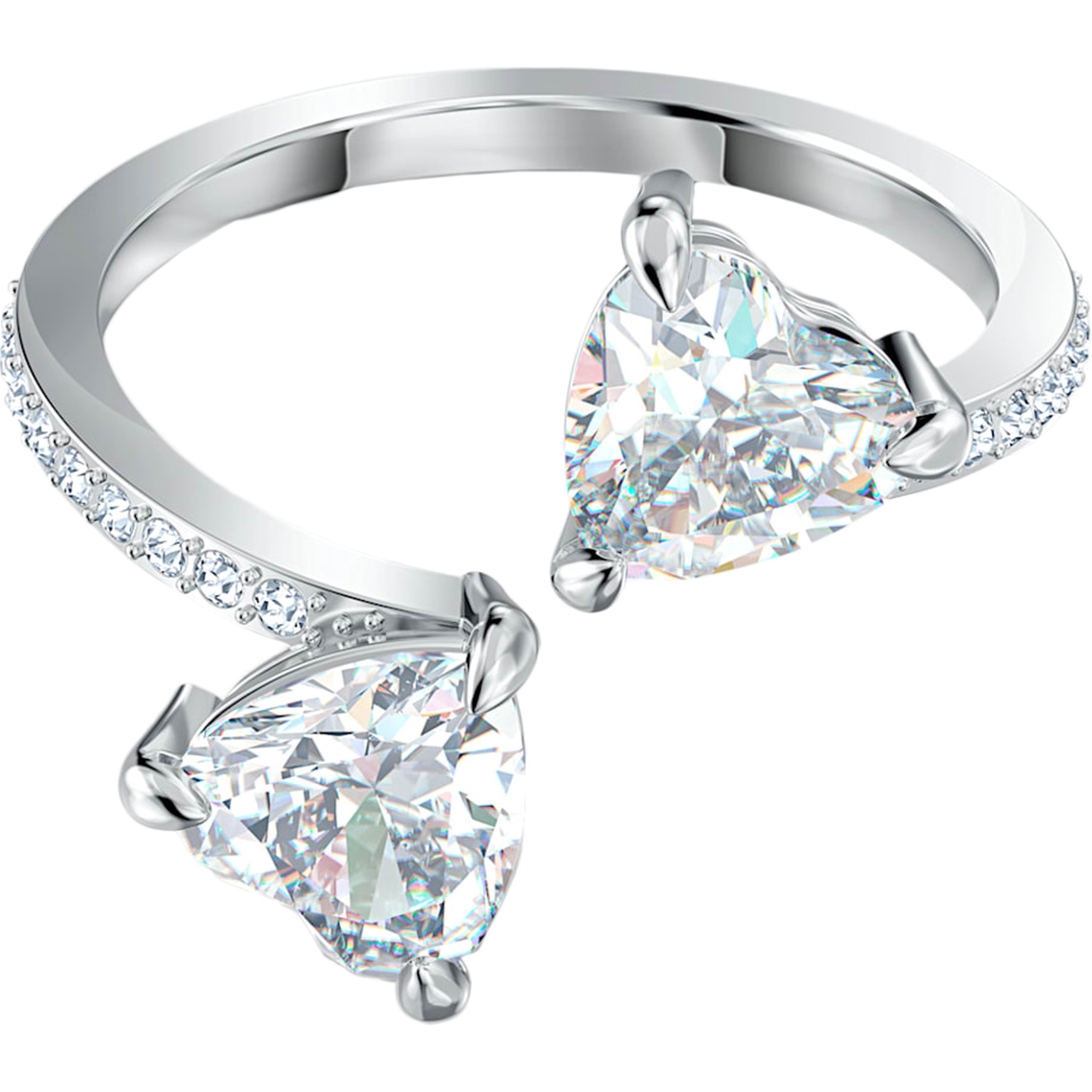 Swarovski Rhodium Tone Heart Ring Crystal Jewelry Jewelry & Watches