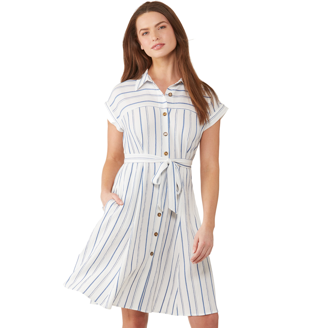 Calvin Klein Collared Belted Midi Dress | Dresses | Clothing & Accessories  | Shop The Exchange