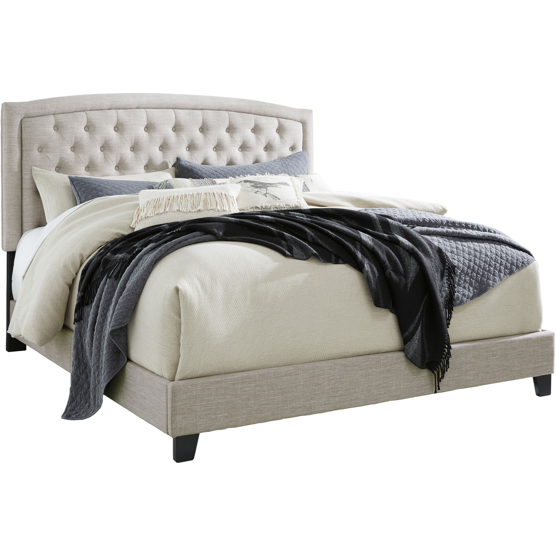 Signature Design By Ashley Jerary Upholstered Bed With Arched Tufted Headboard Beds Furniture Appliances Shop The Exchange