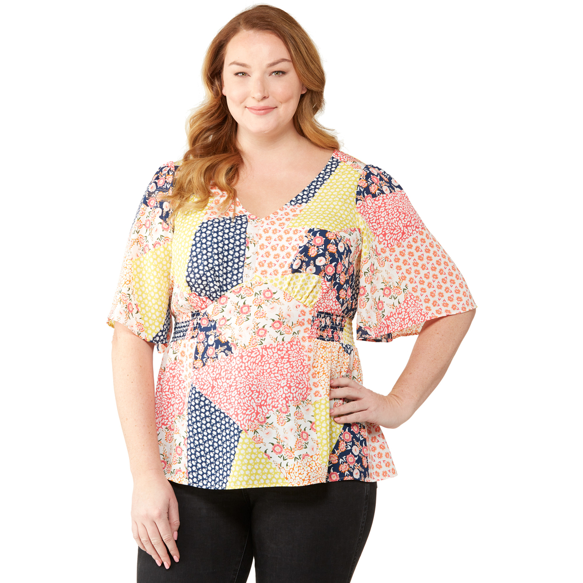 Status By Chenault Plus Size Patchwork Smock Top | Tops | Clothing ...