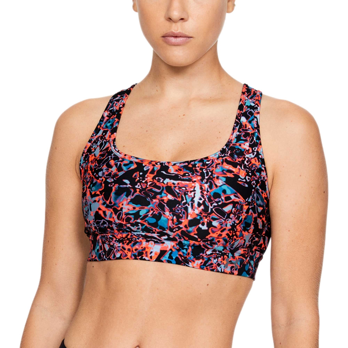 Under Armour Armour Mid Crossback Print Mash Up Sports Bra, Bras, Clothing & Accessories