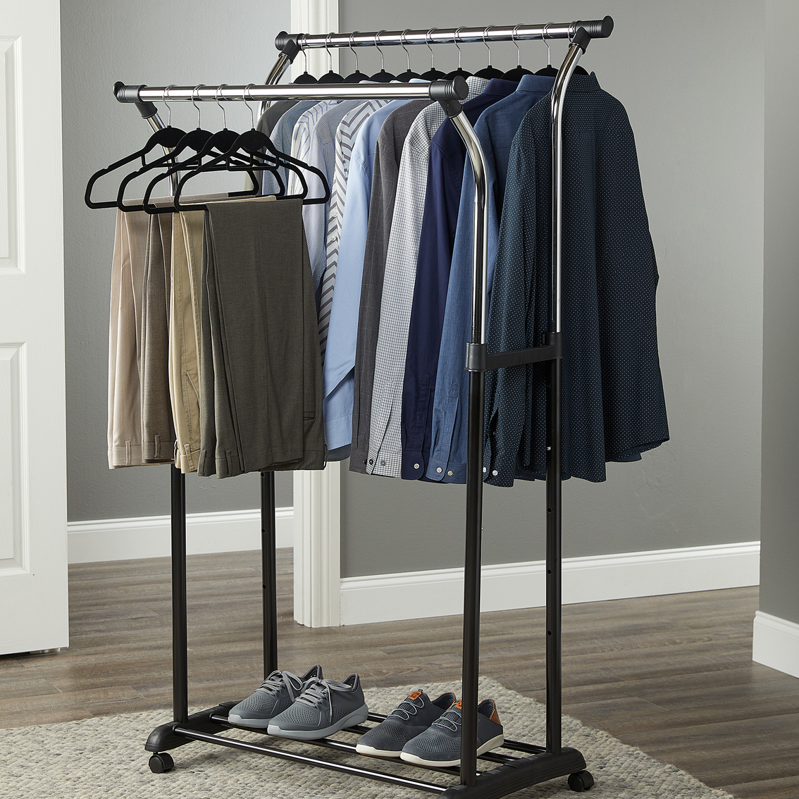 Simply Perfect Double Adjustable Garment Rack