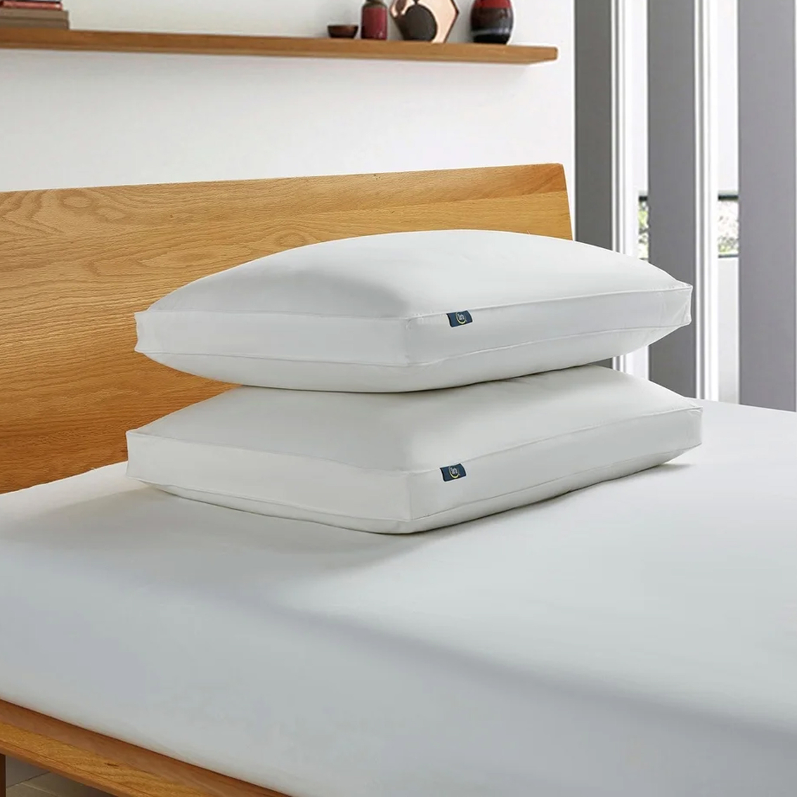Serta White Goose Feather and Down Fiber Side Sleeper Pillow, 2 pk. - Image 2 of 3