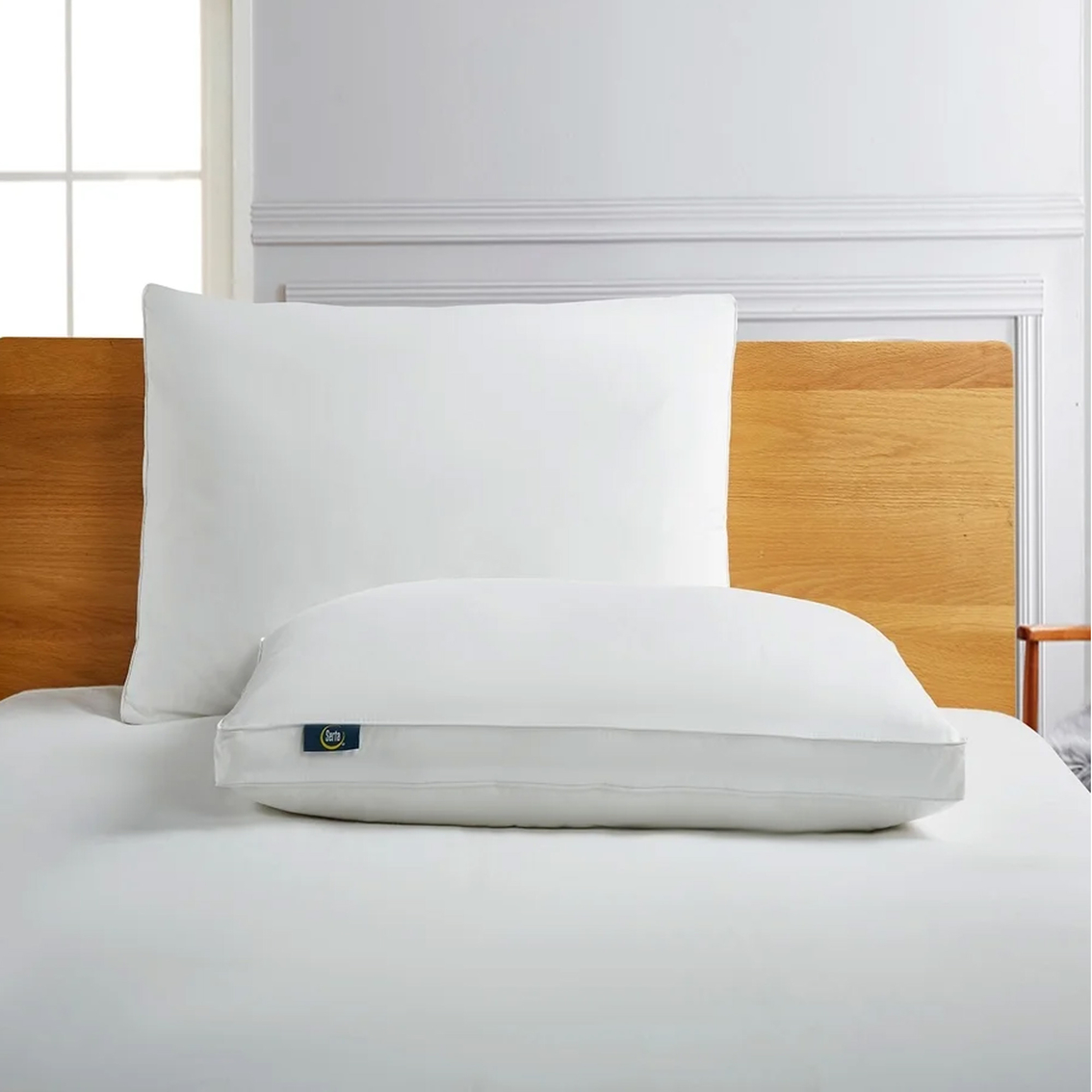 Serta White Goose Feather and Down Fiber Side Sleeper Pillow, 2 pk. - Image 3 of 3