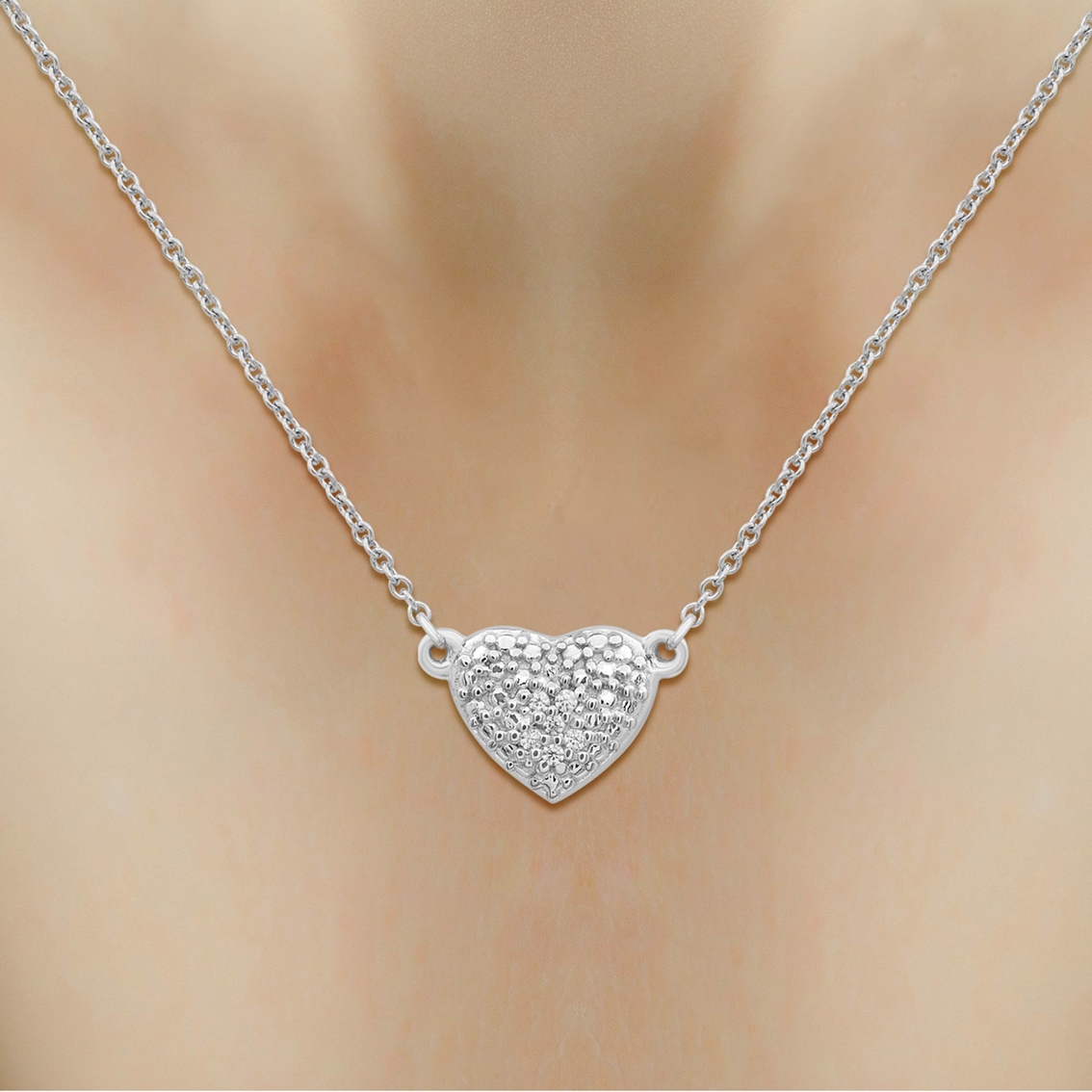 She Shines Sterling Silver Heart Necklace Set - Image 4 of 5