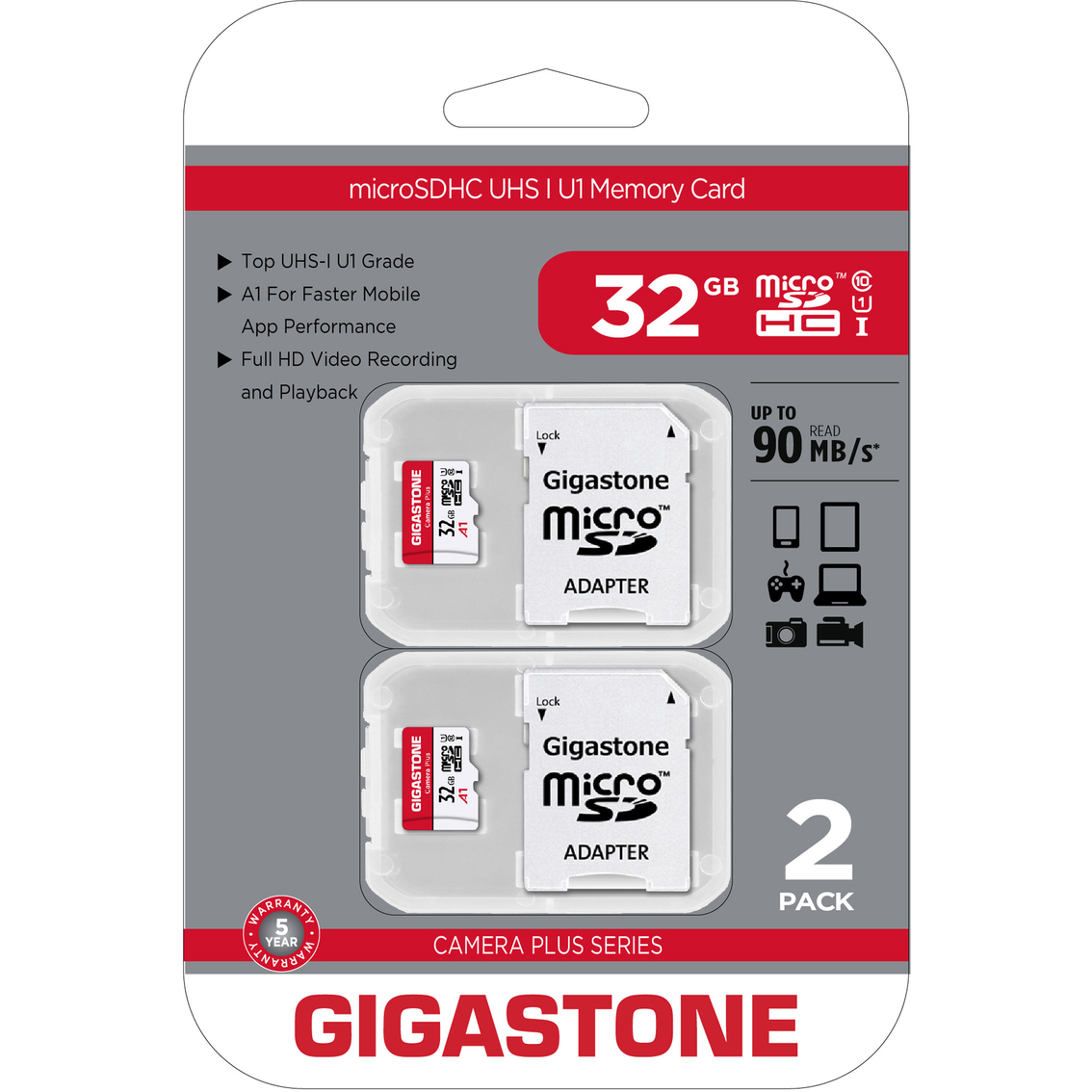 Gigastone MicroSD U1 32GB 2 pk. - Image 2 of 8