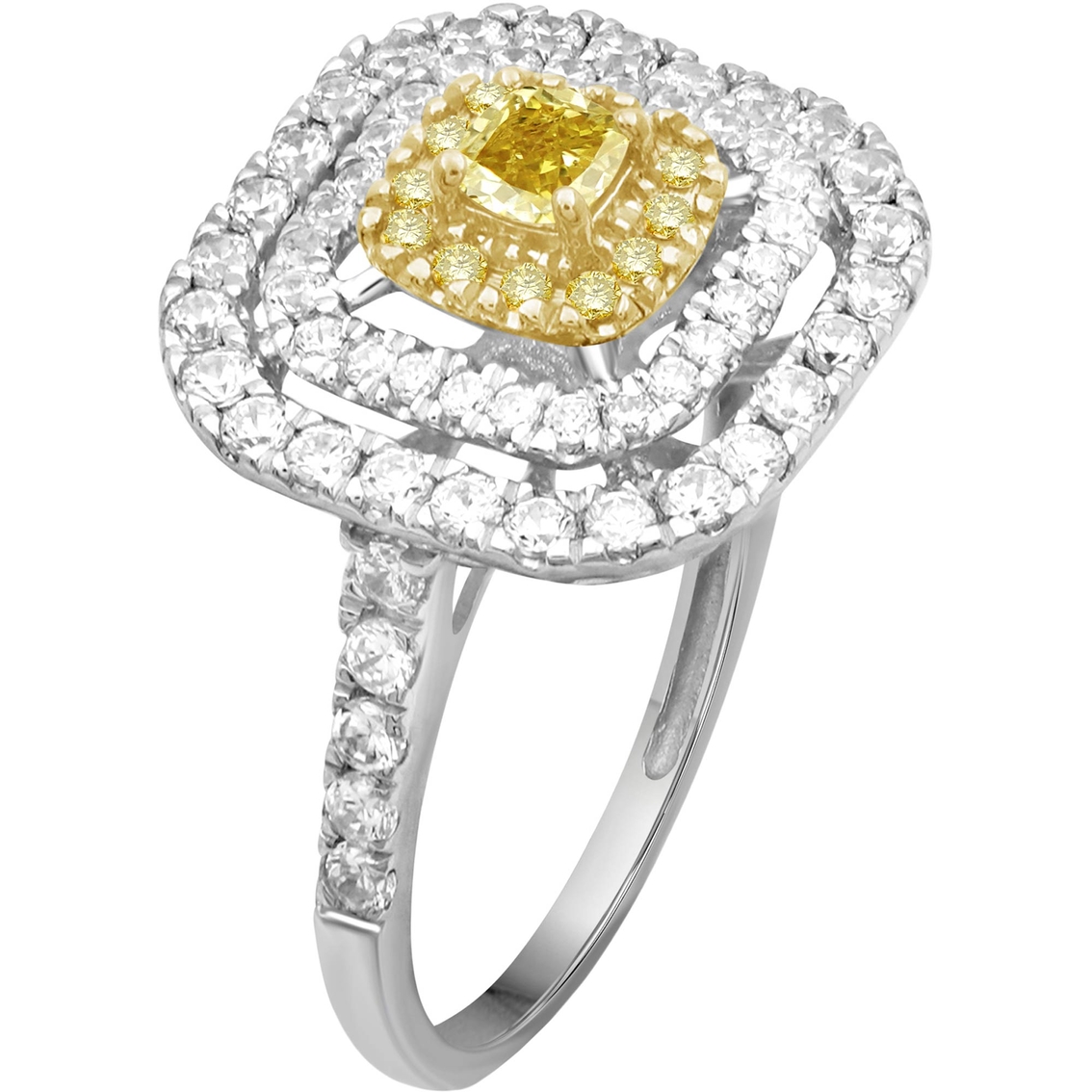 She Shines 14K Gold 1 1/4 CTW White and Enhanced Yellow Diamond Engagement Ring - Image 2 of 4