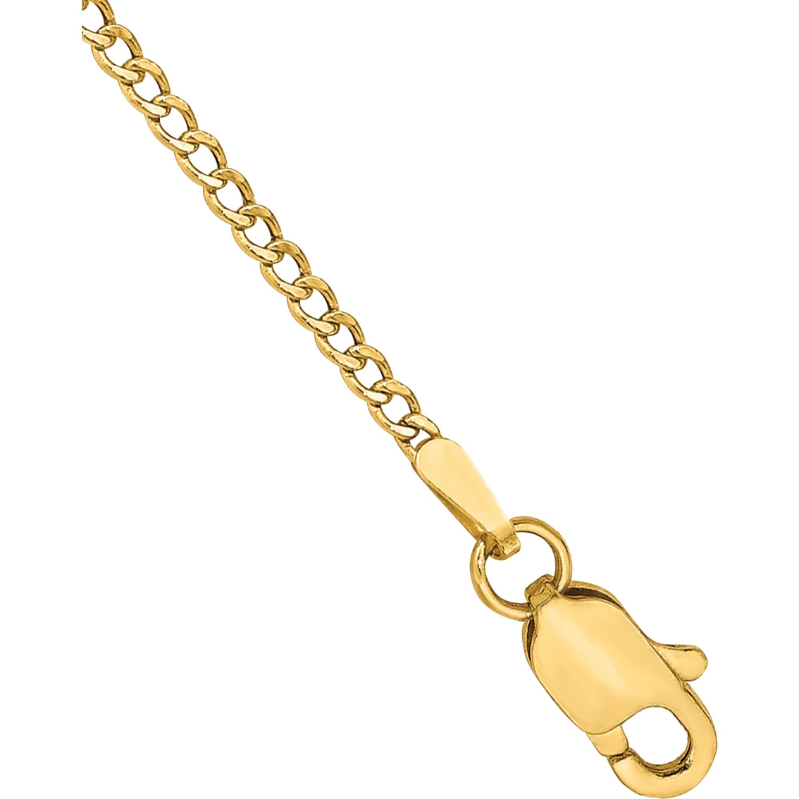 14K Yellow Gold 1.85mm Semi Solid Curb Link 7 in. Chain Bracelet - Image 2 of 2