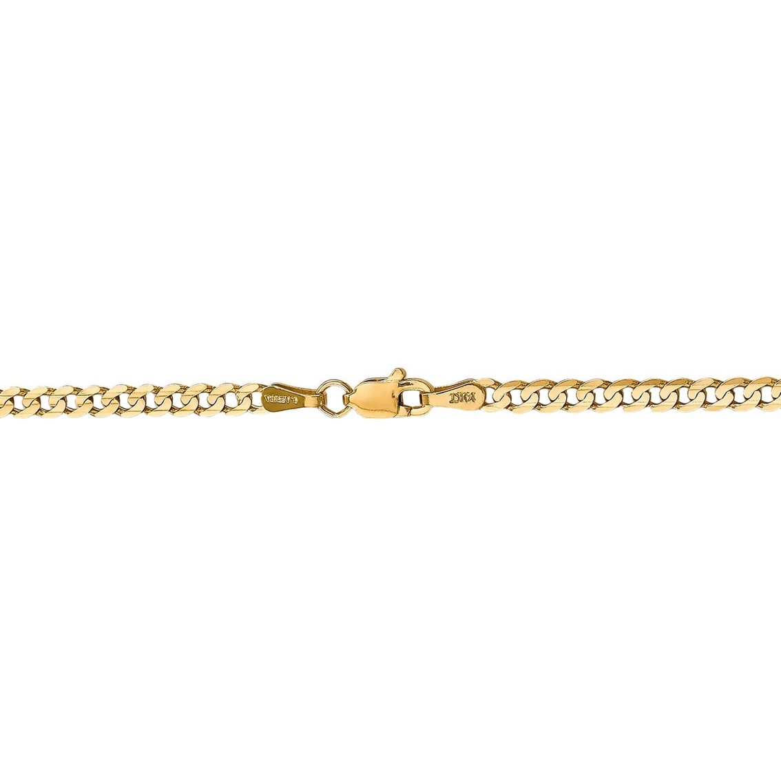 14K Yellow Gold 3mm Open Concave Curb Chain - Image 2 of 5