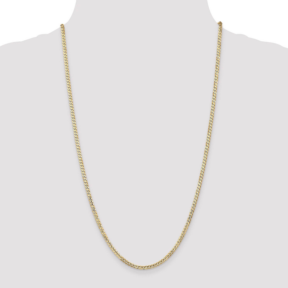 14K Yellow Gold 3mm Open Concave Curb Chain - Image 5 of 5