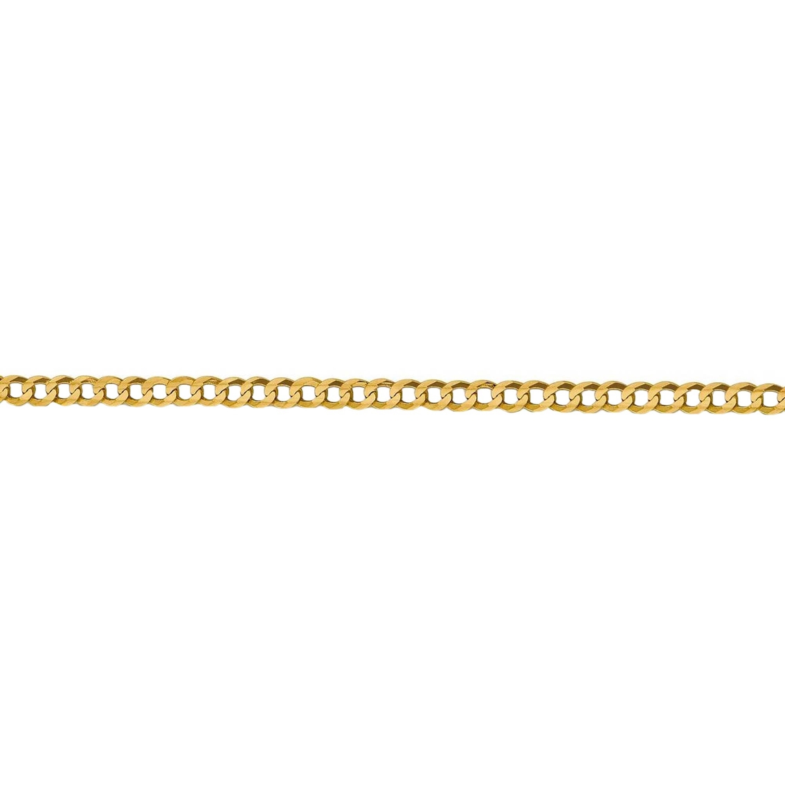 14K Yellow Gold 3.1mm Solid Polished Light Flat Cuban Chain - Image 2 of 4