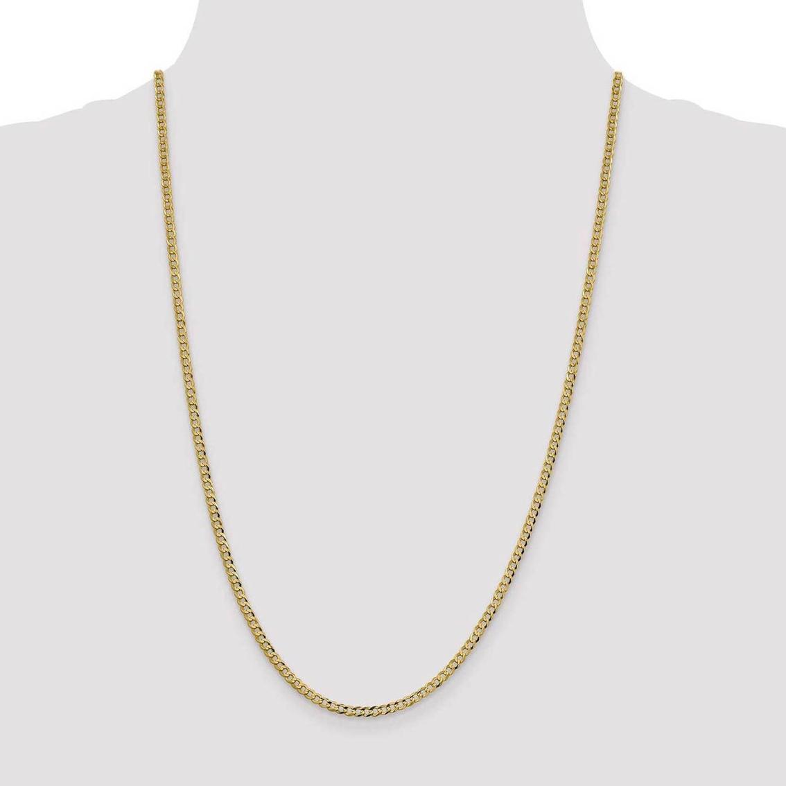 14K Yellow Gold 3.1mm Solid Polished Light Flat Cuban Chain - Image 4 of 4