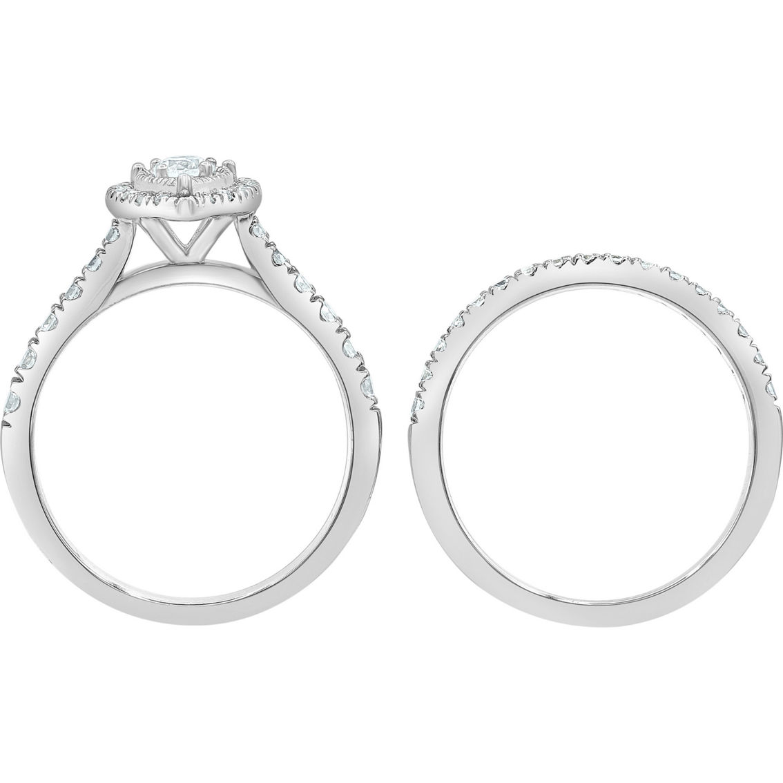 10K White Gold 1 CTW Pear Shape Diamond Bridal Set - Image 3 of 4