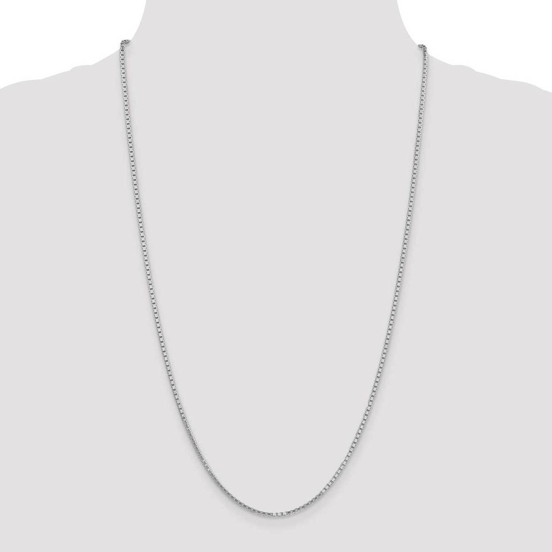 14K White Gold 1.9mm Box Chain Necklace - Image 5 of 5