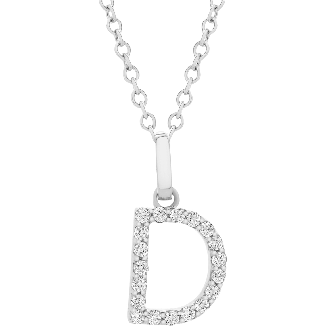 10k Yellow Gold 1/10 Ctw Diamond Letter D Pendant Necklace | Diamond ...