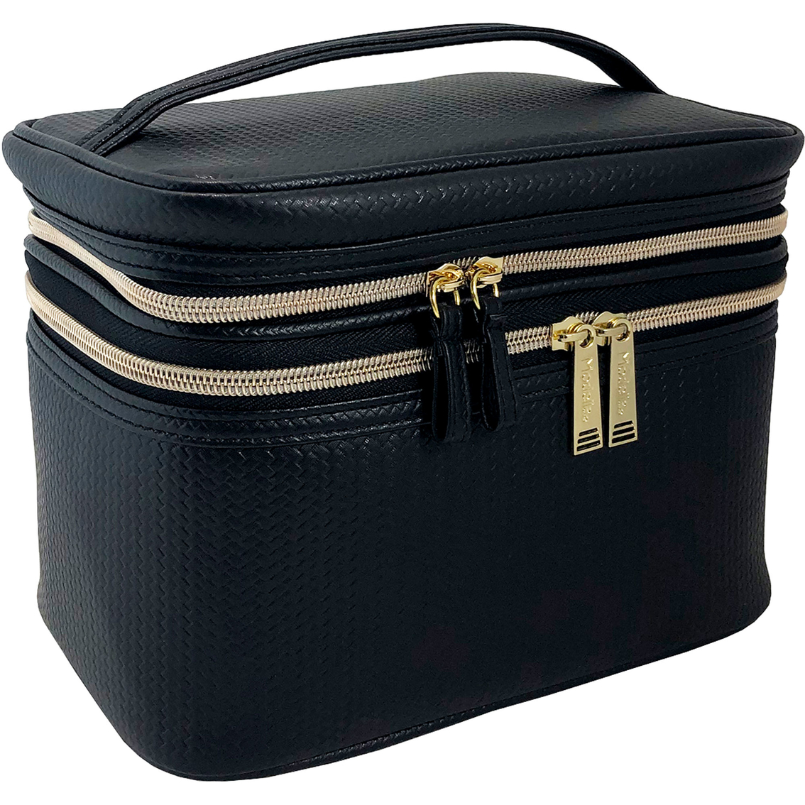 Allegro Modella Basketweave Train Case 5 Pc. Set | Cosmetic Bags ...