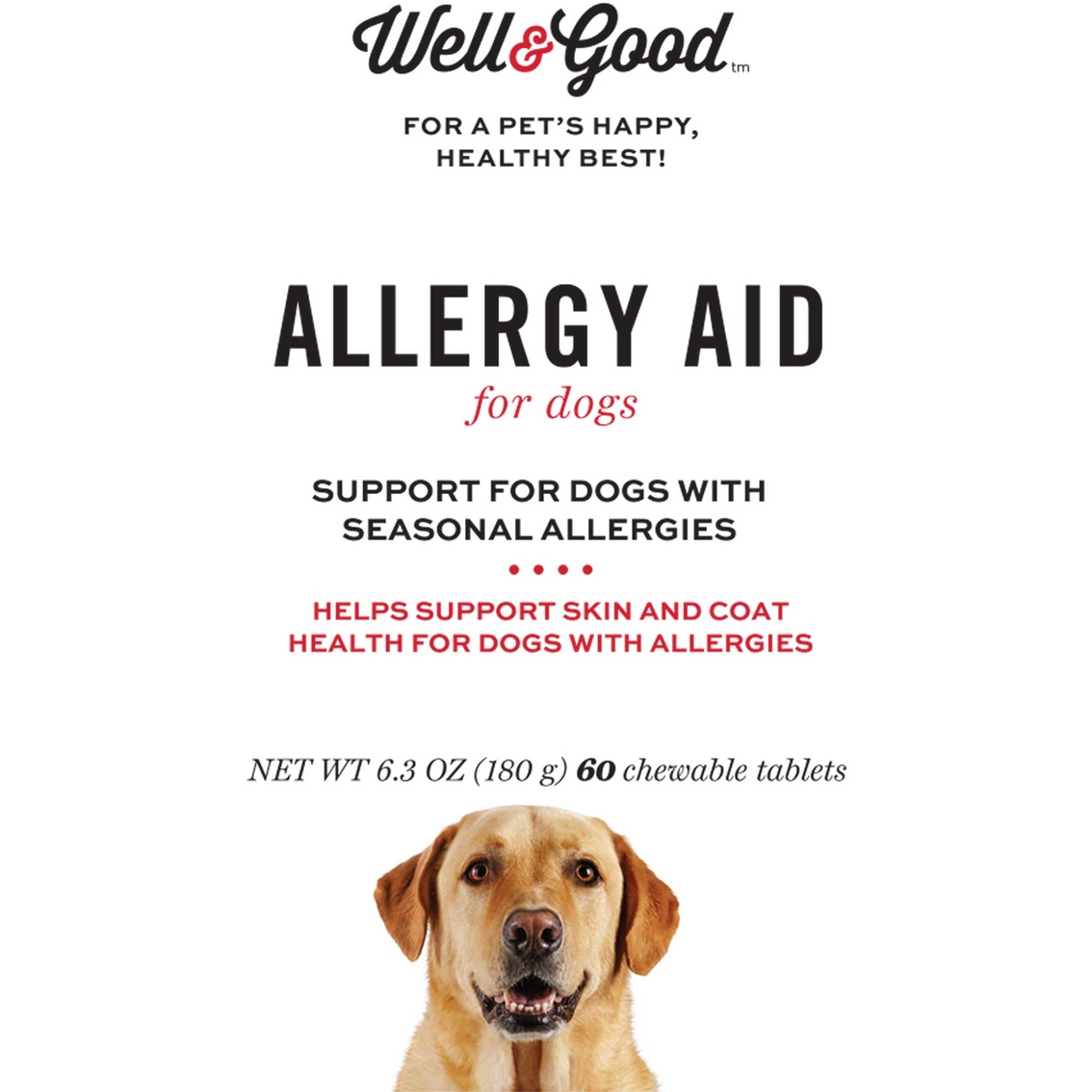 Well & Good Dog Allergy Aid Tablets 60 ct. - Image 2 of 3