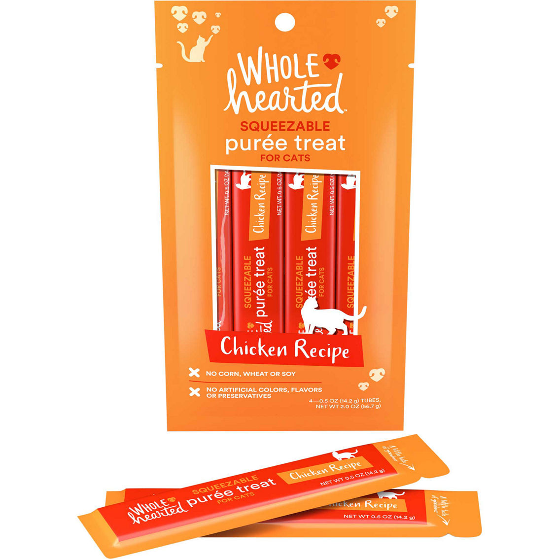 WholeHearted Chicken Recipe Puree Squeezable Cat Treats 4 ct., 0.5 oz. - Image 3 of 5