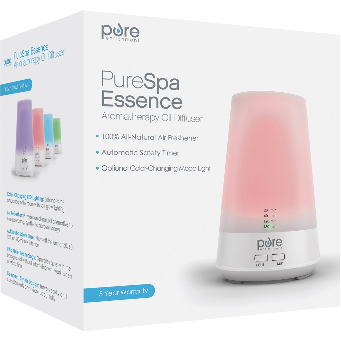 Pure Enrichment PureSpa Essence Aromatherapy Oil Diffuser - Image 6 of 6