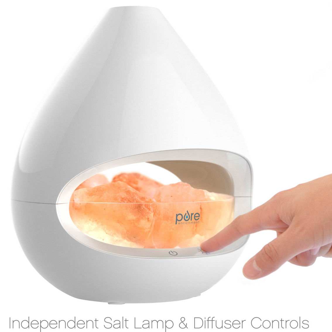 Pure Enrichment Pure Glow Crystal Himalayan Salt Rock Lamp and Ultrasonic Diffuser - Image 2 of 8
