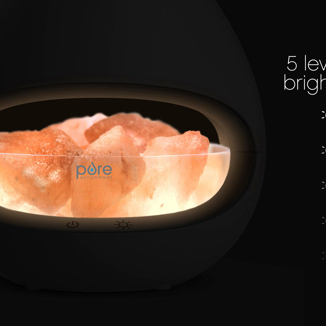 Pure Enrichment Pure Glow Crystal Himalayan Salt Rock Lamp and Ultrasonic Diffuser - Image 5 of 8