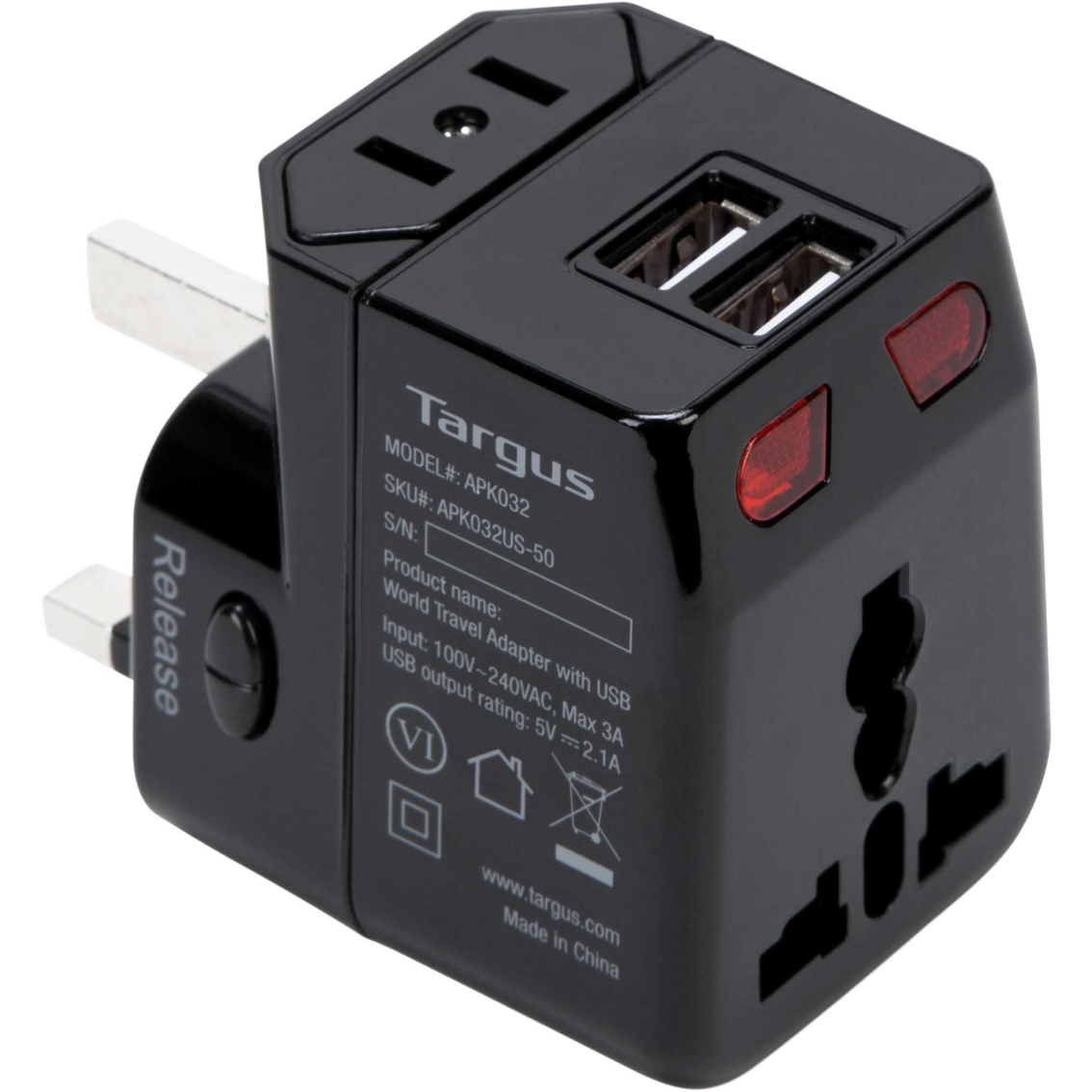 Targus World Travel Power Adapter with Dual USB Charging Ports - Image 1 of 10