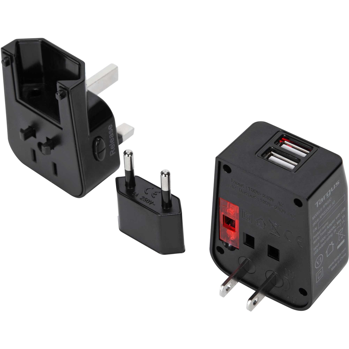 Targus World Travel Power Adapter with Dual USB Charging Ports - Image 6 of 10
