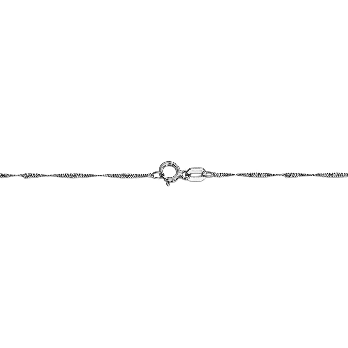 14K White Gold 1.0mm Singapore Chain Necklace - Image 2 of 3