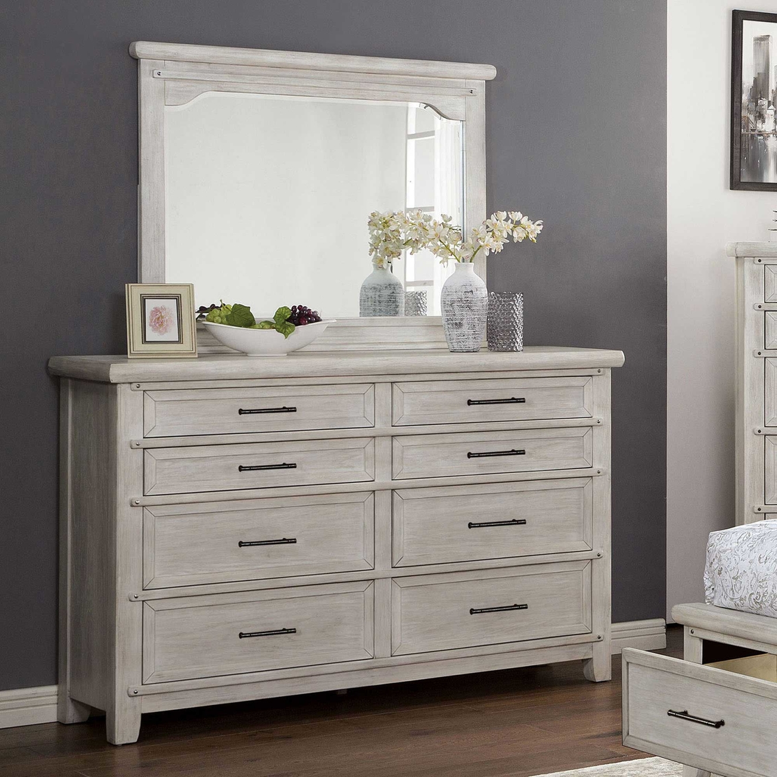 Furniture Of America Shawnette Collection 8 Drawer Dresser And Mirror ...