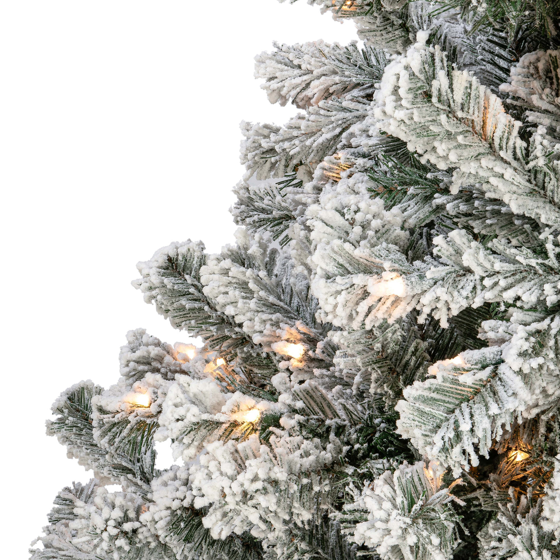 Gigi Seasons Bedford Pine 6.5 Ft. Flocked Pre Lit Christmas Tree With ...
