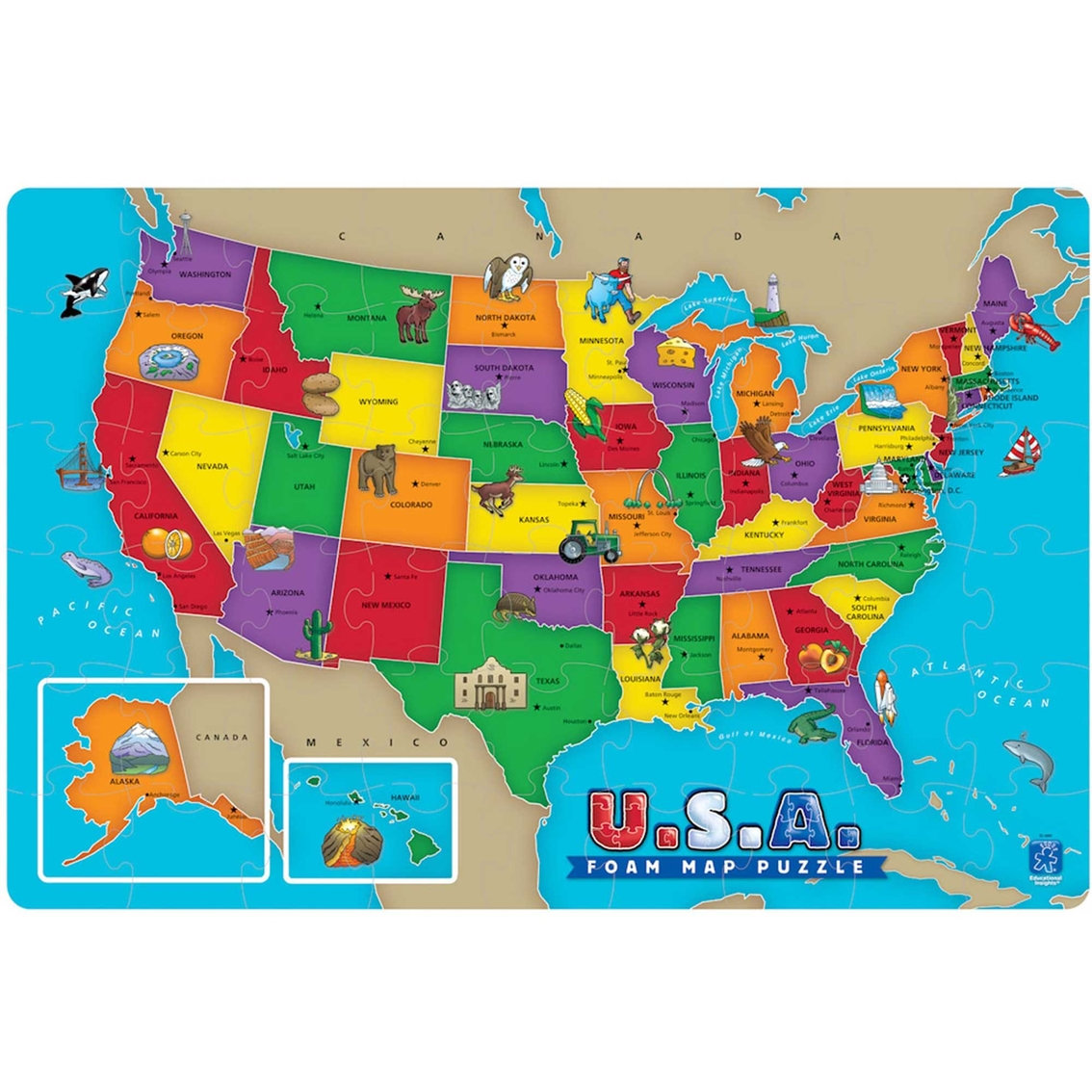 Learning Resources U.S.A. Foam Map Puzzle - Image 2 of 3