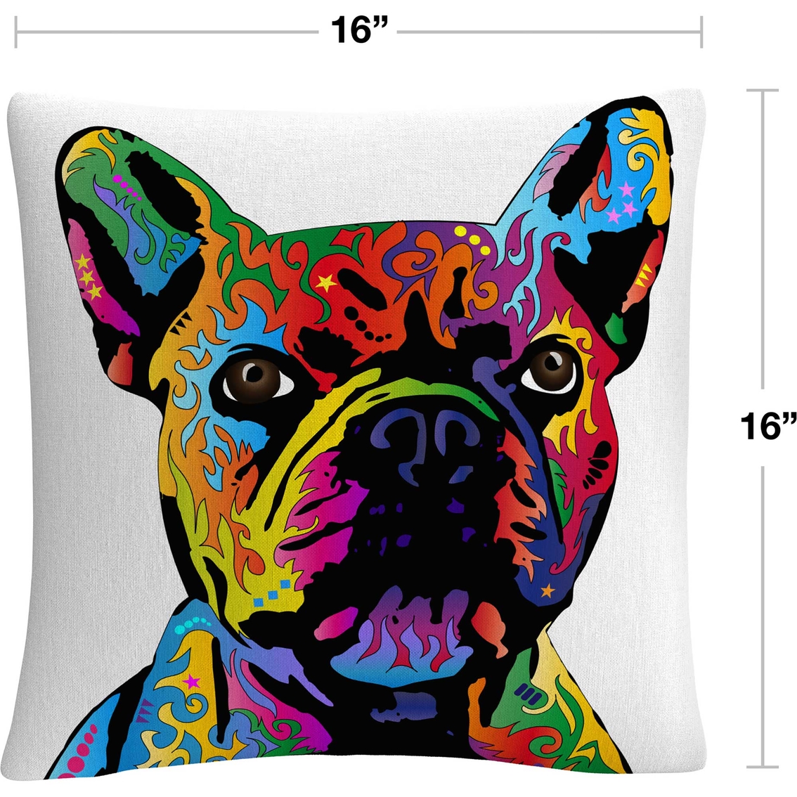 Trademark Fine Art Michael Tompsett French Bulldog Decorative Throw Pillow - Image 2 of 4