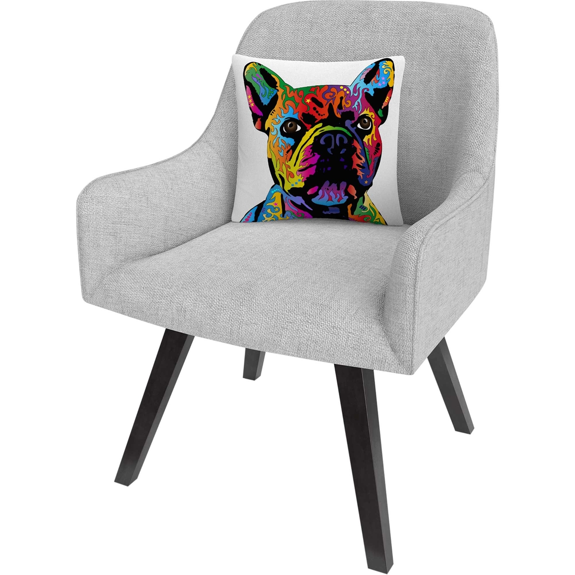 Trademark Fine Art Michael Tompsett French Bulldog Decorative Throw Pillow - Image 3 of 4