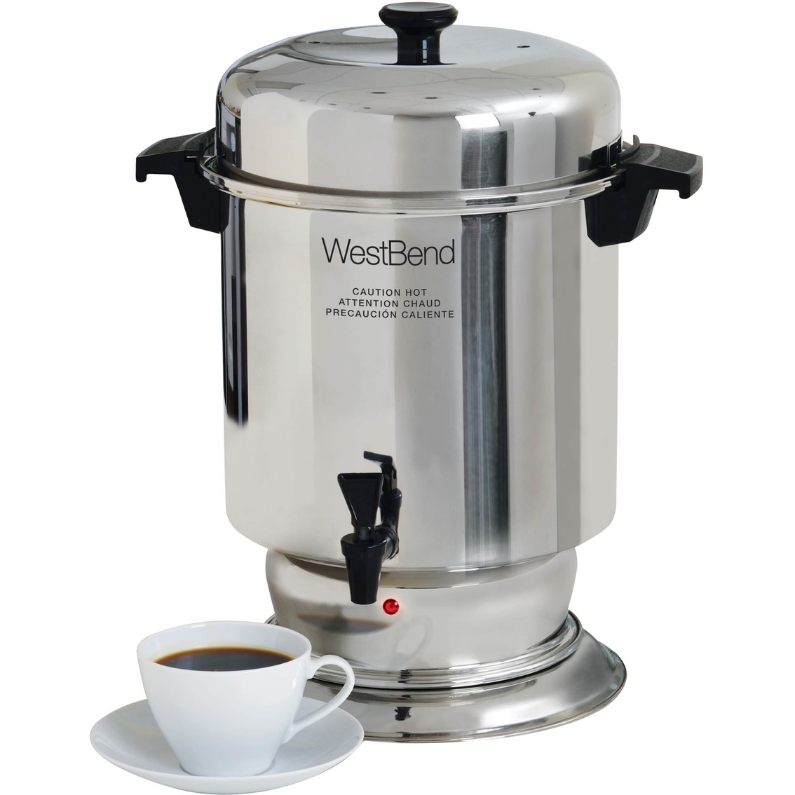 West Bend 55 Cup Polished Stainless Steel Commercial Grade Coffee Urn West Bend 55 Cup Stainless Steel Coffee Maker
