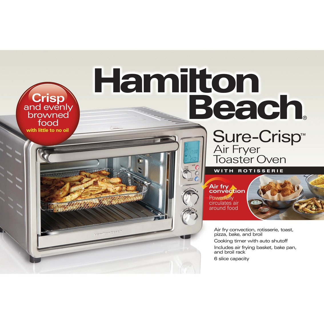 Hamilton Beach Sure-Crisp Digital Air Fryer Toaster Oven with Rotisserie - Image 2 of 6