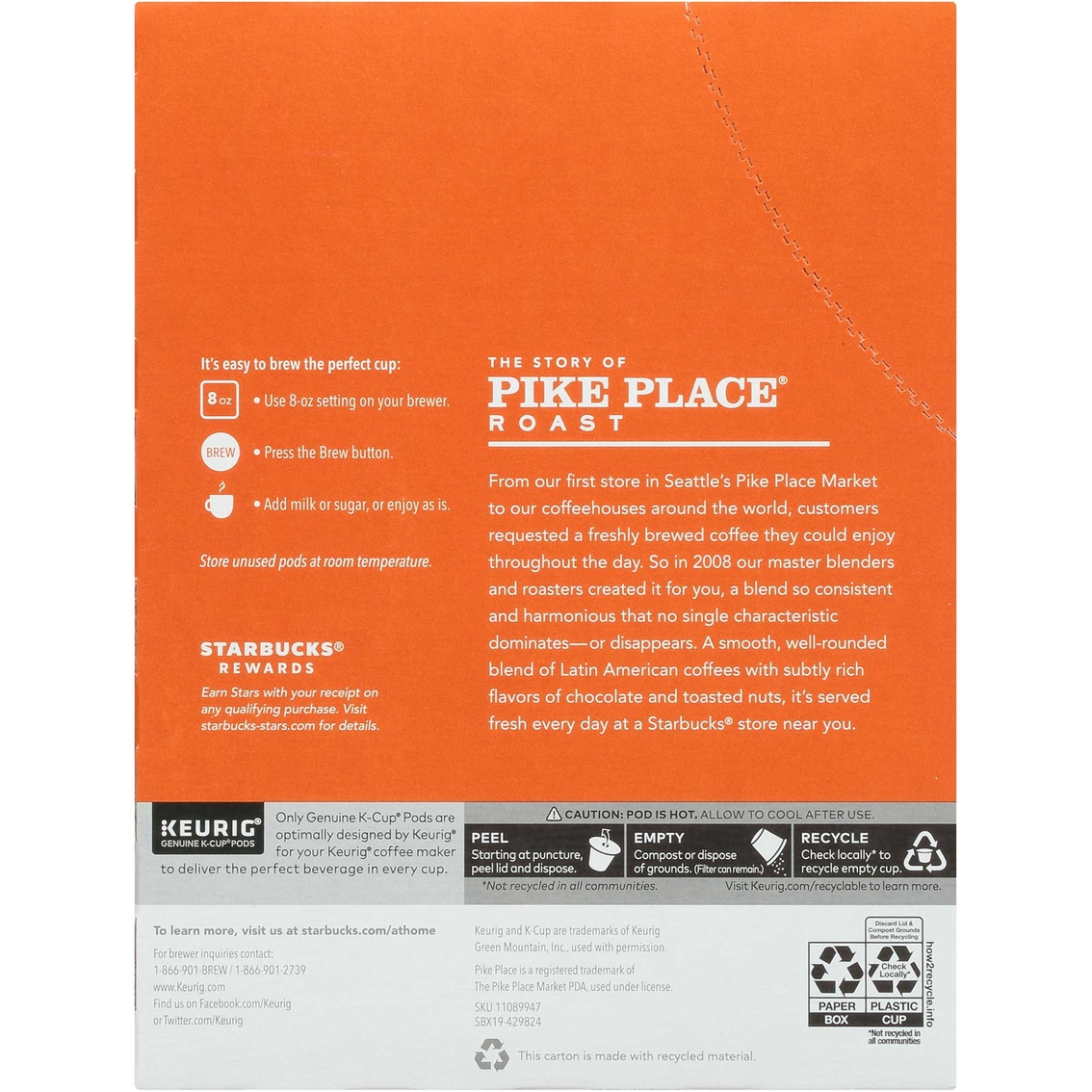 Starbucks K-Cup Pike Place Roast Coffee Pods 22 ct. - Image 4 of 6