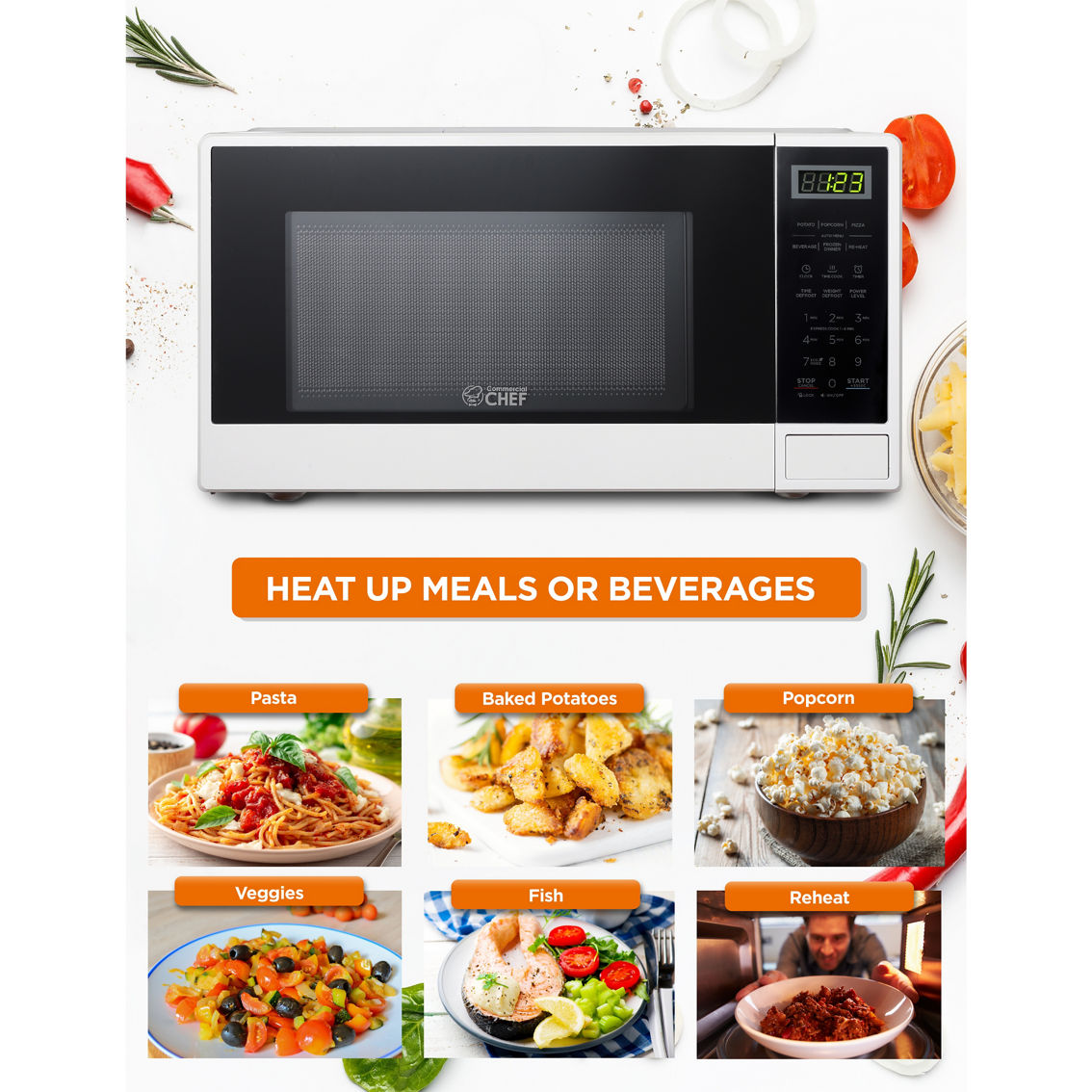 Commercial Chef 1.1 cu. ft. Counter Top Microwave - Image 4 of 7