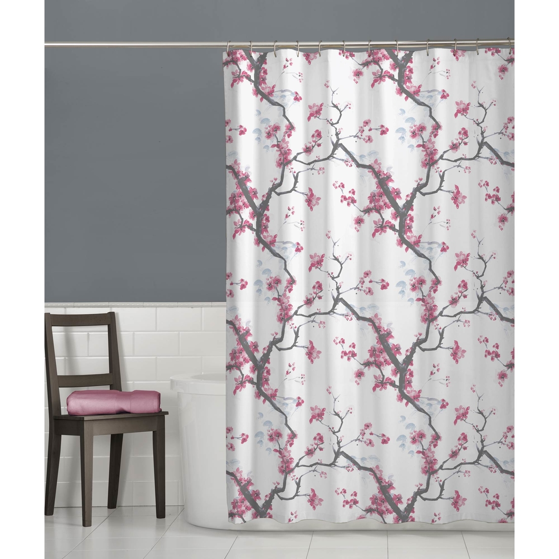 Maytex Cherrywood Blossom Fabric Shower Curtain 70 x 72 in. - Image 2 of 5