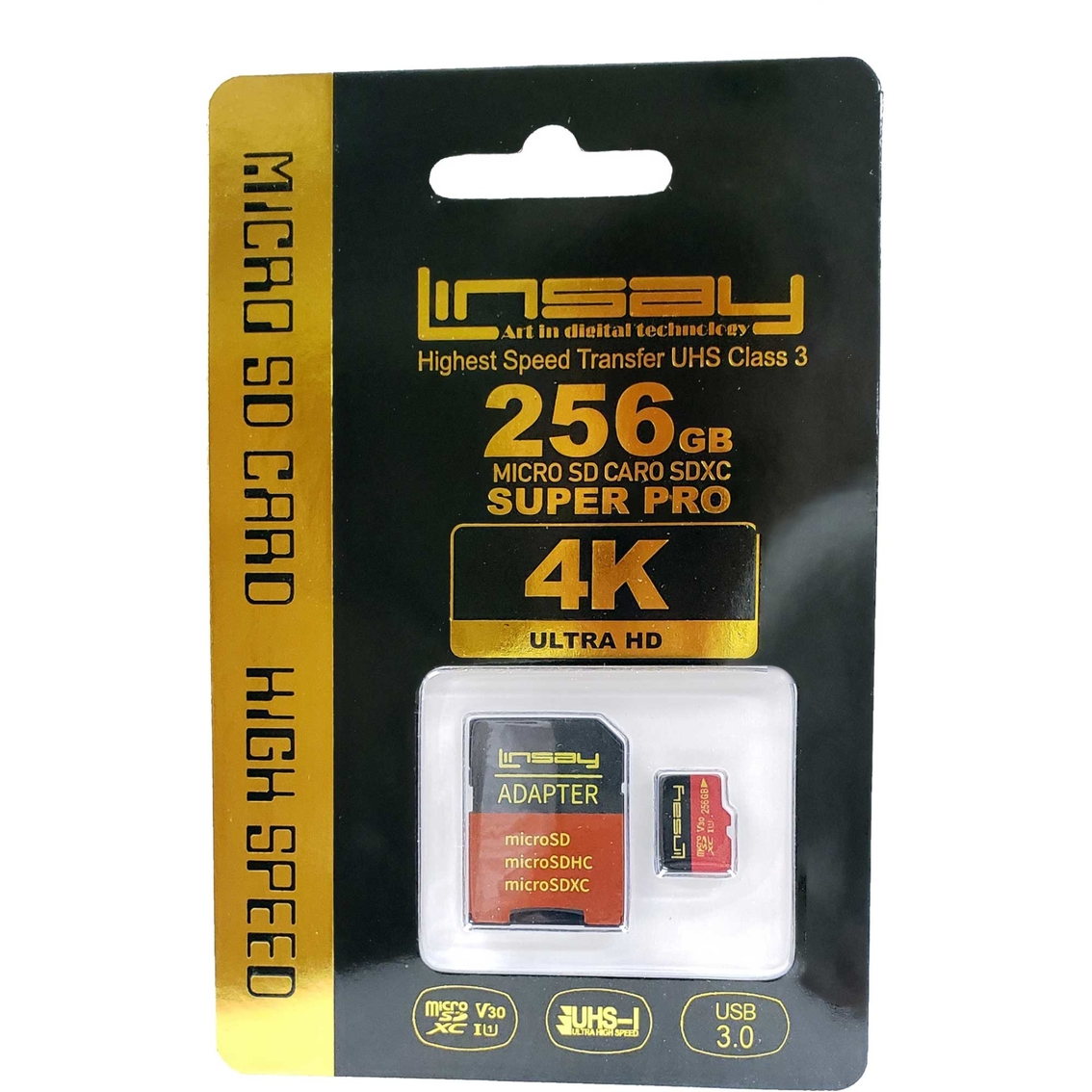 finish left thumb Linsay High Speed Micro Sd Card 256gb V30 4k Ultra Hd | Sd Memory Cards |  Holiday Gift Guide | Shop The Exchange
